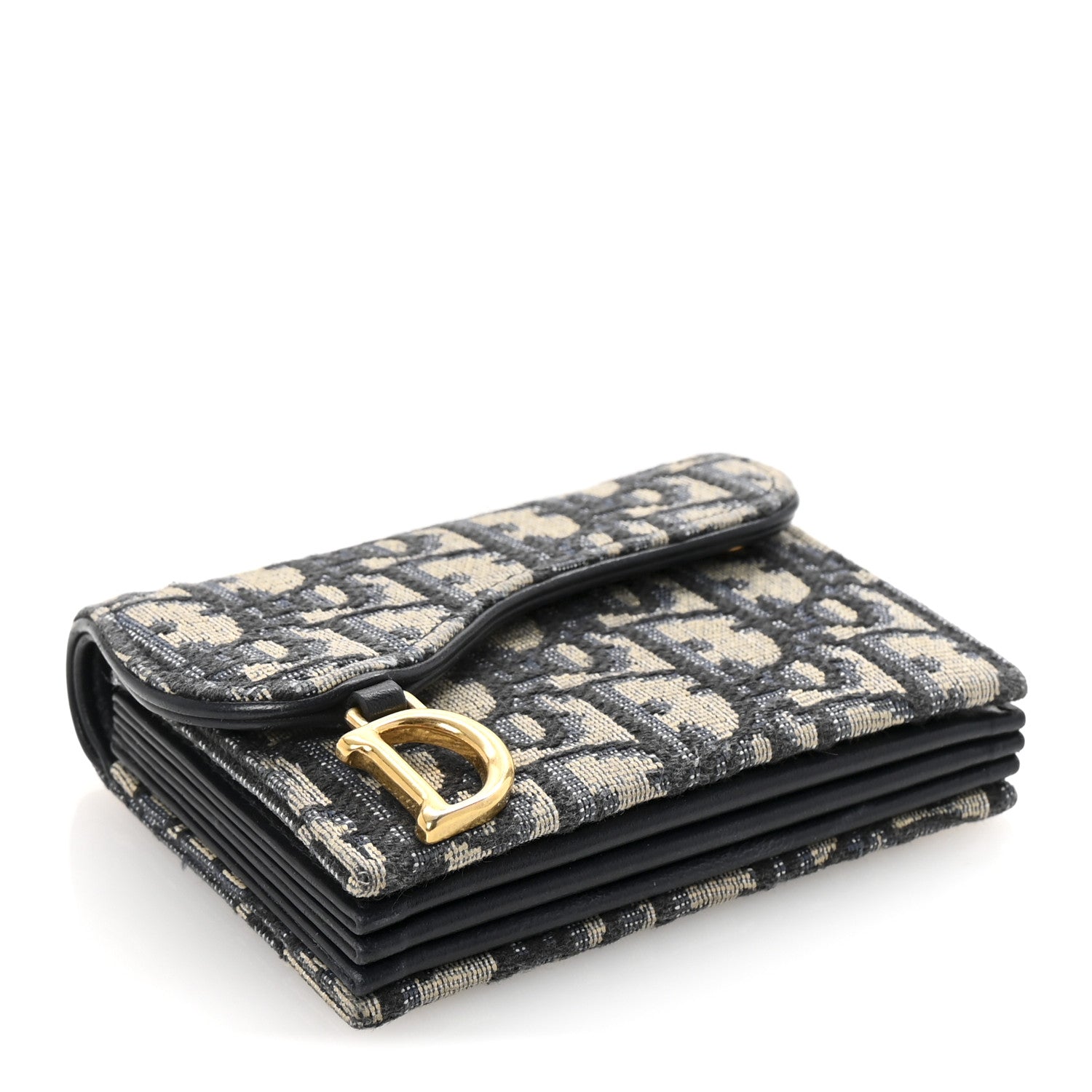 Christian Dior Oblique Saddle 5-Gusset Card Holder Blue 7 of 14