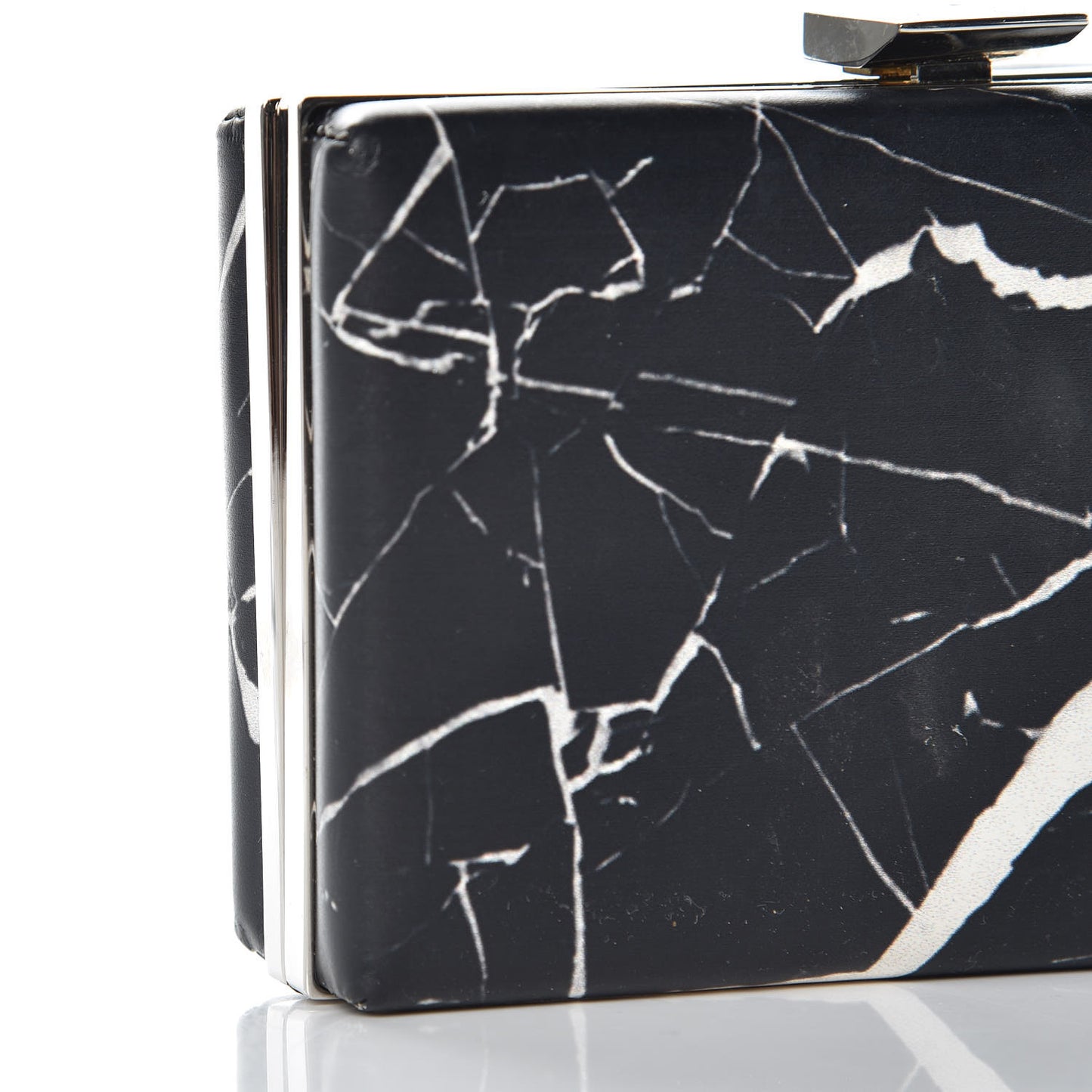 Smooth Calfskin Le Dix Minaudiere Marble Box Clutch Black