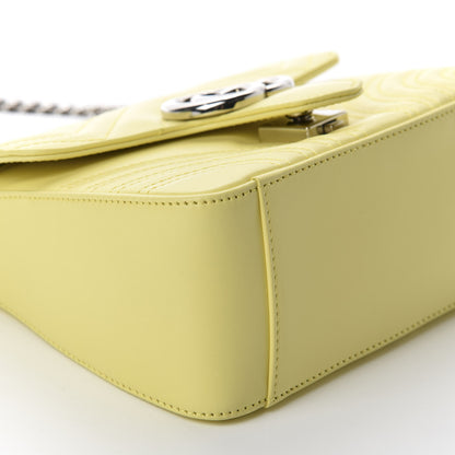 Gucci Calfskin Matelasse Mini GG Marmont Top Handle Shoulder Bag Banana 6 of 11