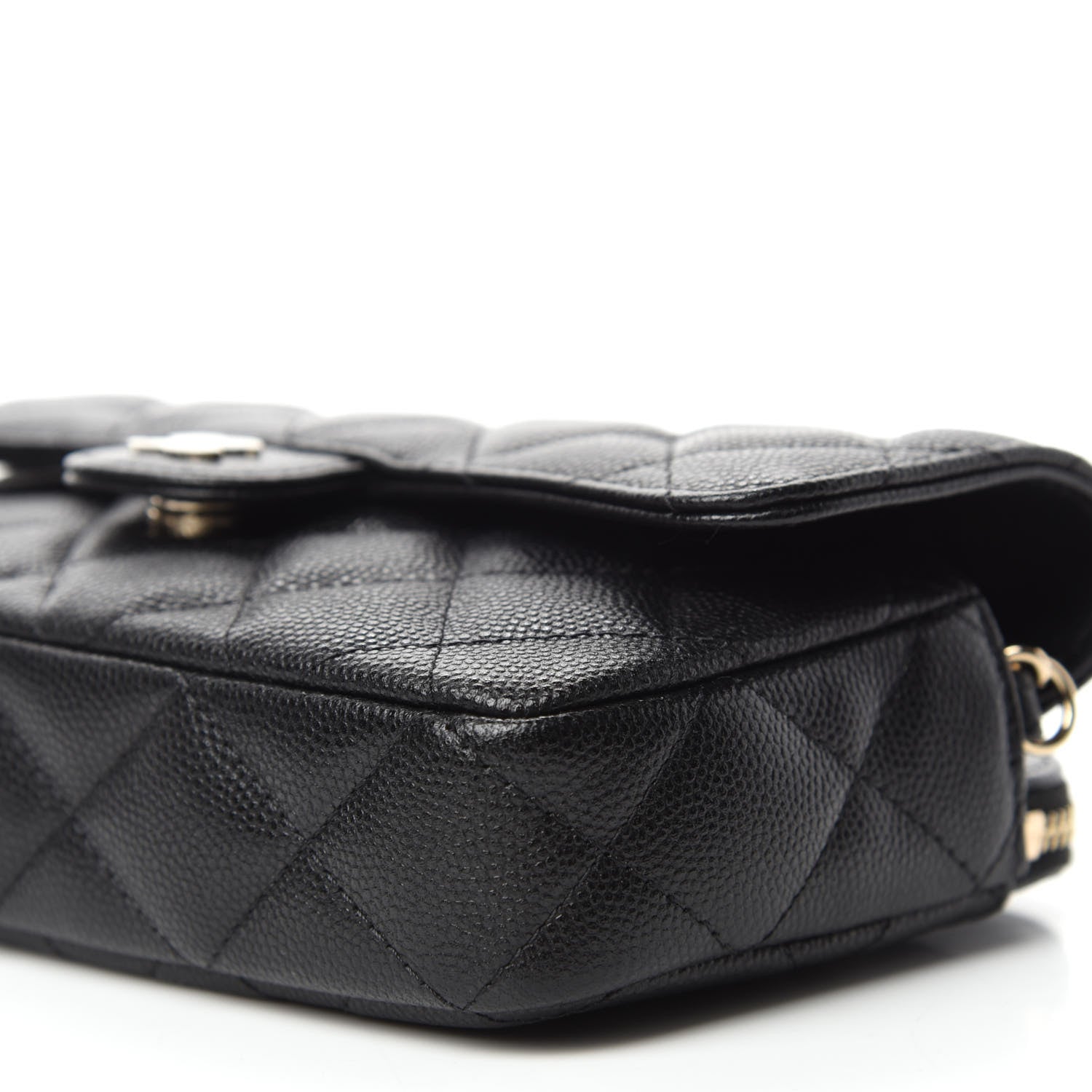 Chanel Caviar Quilted Flap Phone Holder With Chain Black 8 of 13