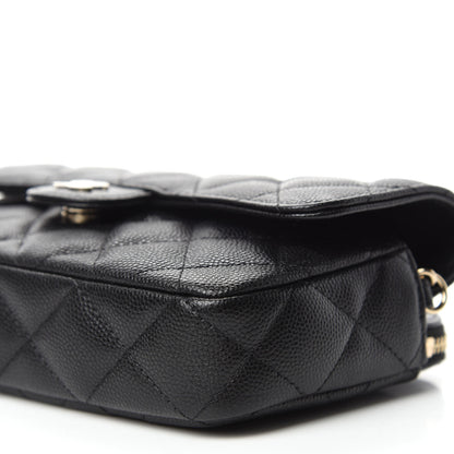 Chanel Caviar Quilted Flap Phone Holder With Chain Black 8 of 13