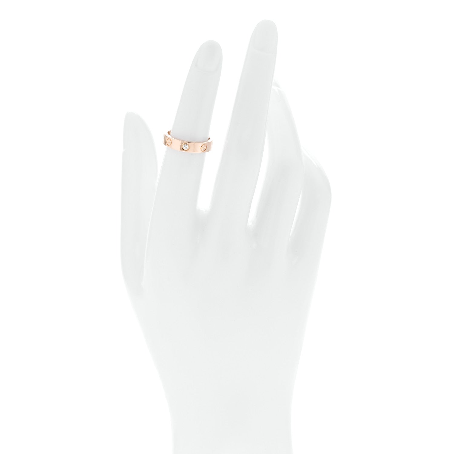 Cartier 18K Pink Gold Diamond 4mm LOVE Wedding Band Ring 49 4.75 2 of 4