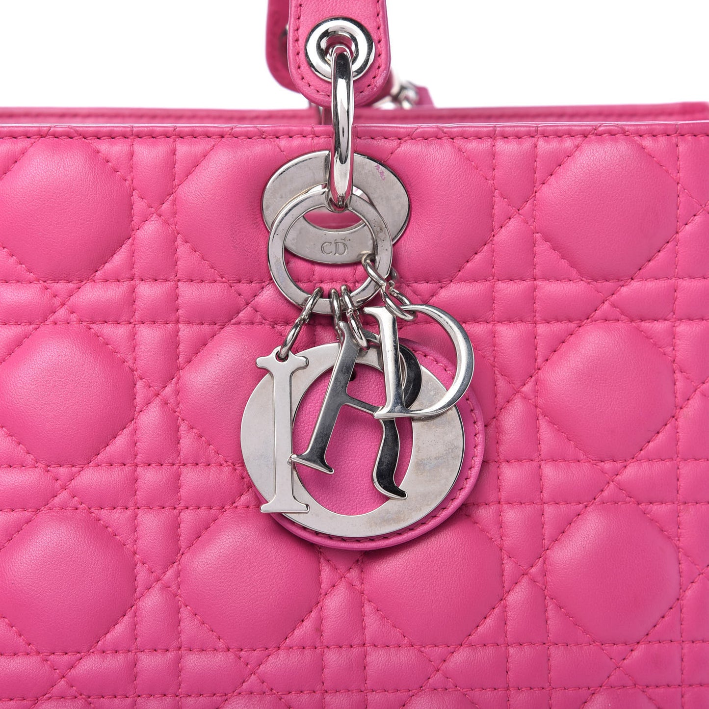 Lambskin Cannage Large Lady Dior Pink