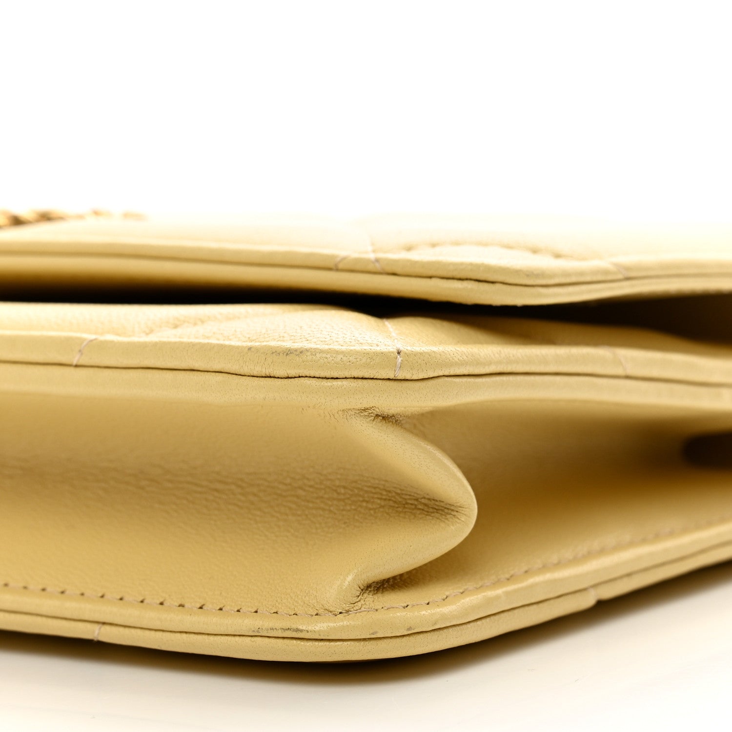 Chanel Lambskin Quilted Chanel 19 Wallet On Chain WOC Yellow 10 of 13