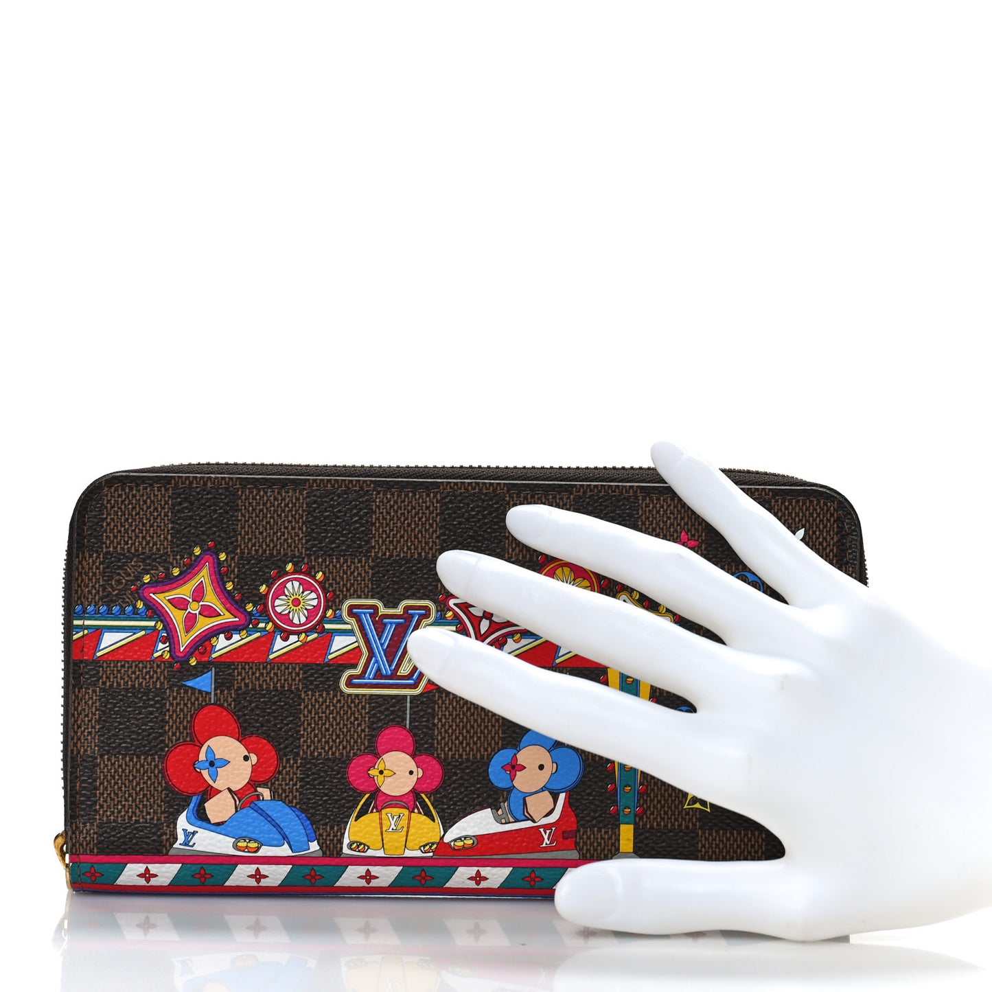 Damier Ebene 2020 Christmas Animation Bumper Cars Zippy Wallet Coquelicot