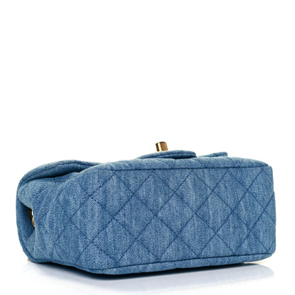 Chanel Denim Quilted Mini Pearl Crush Flap Blue 4 of 9