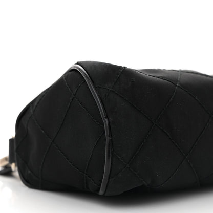 Prada Tessuto Nylon Saffiano Impunturato Quilted Barrel Pochette Black 9 of 14