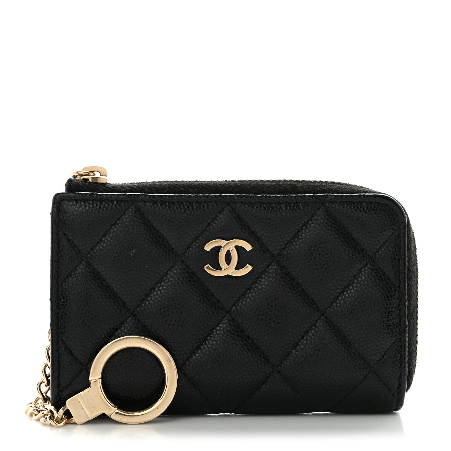 Chanel Caviar Quilted Zipped Key Holder Case Black 1 of 11