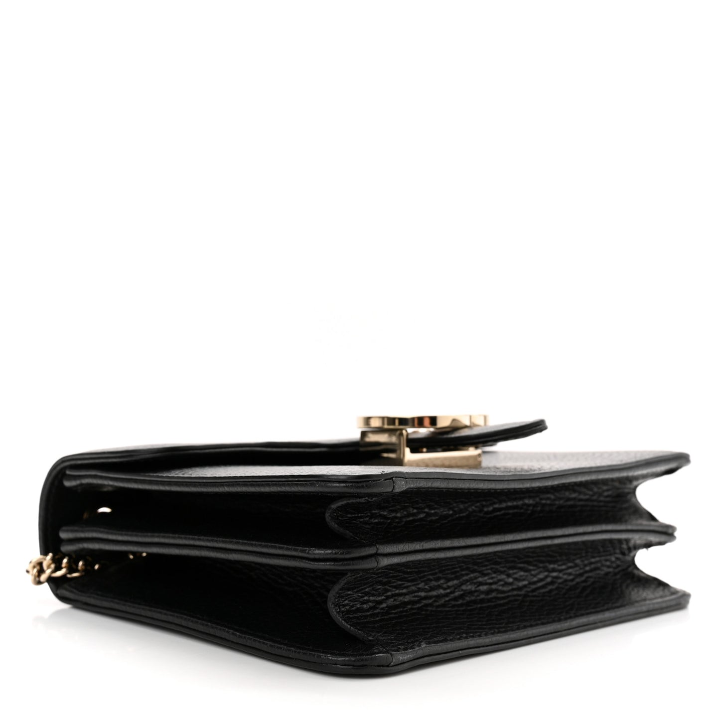 Dollar Calfskin Small Interlocking G Shoulder Bag Black