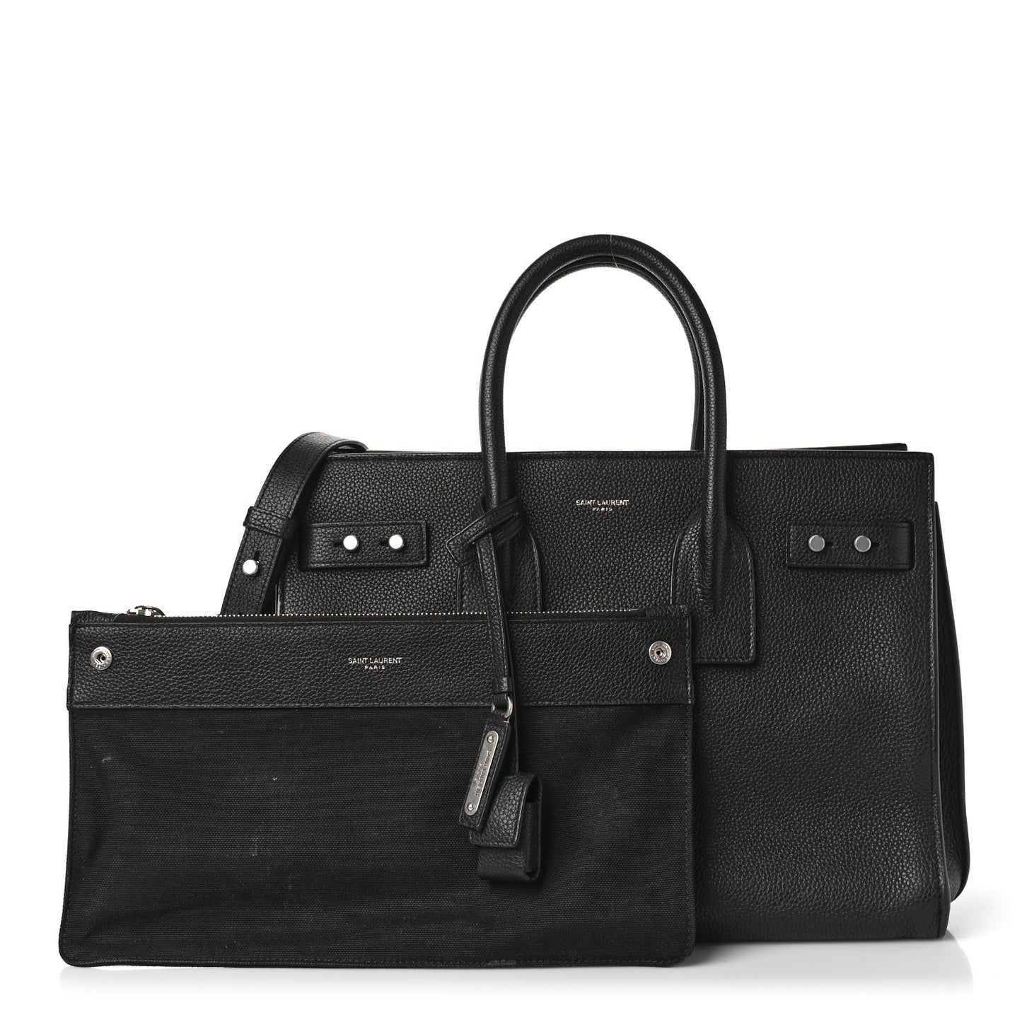 Grained Calfskin Small Supple Sac De Jour Black