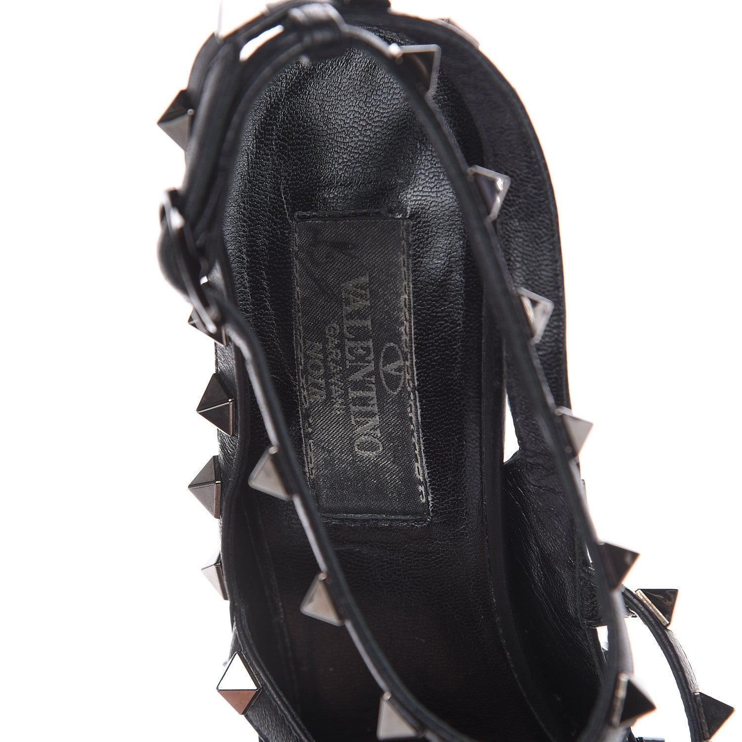 Valentino Garavani Calfskin Nappa Rockstud Ankle Strap 100mm Pumps 37.5 Black 7 of 10