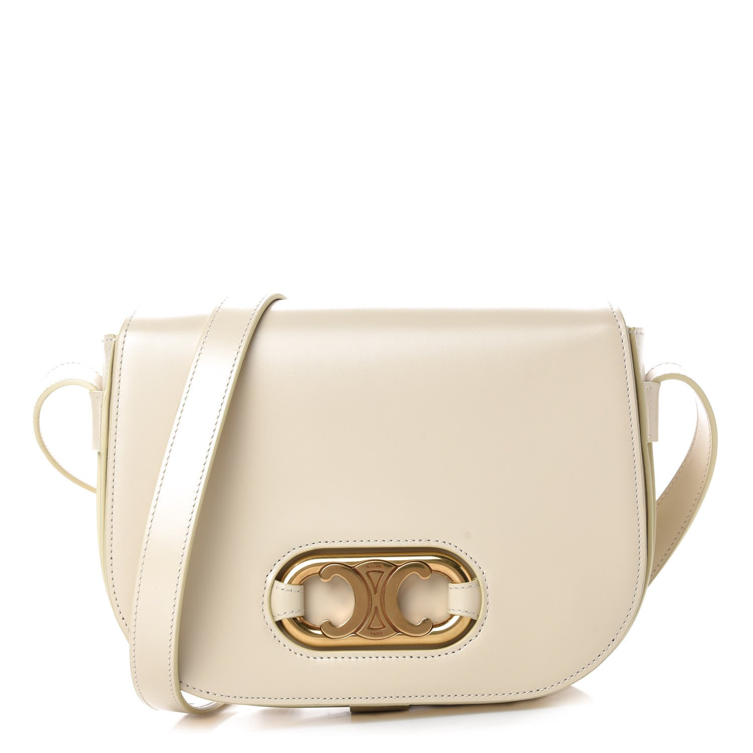 Celine Shiny Calfskin Medium Maillon Triomphe Ivory 1 of 10