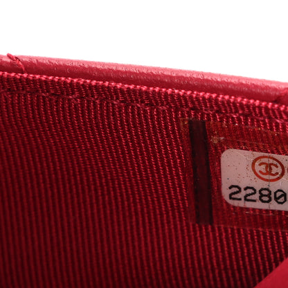 Chanel Lambskin Quilted Wallet On Chain WOC Dark Pink 8 of 12