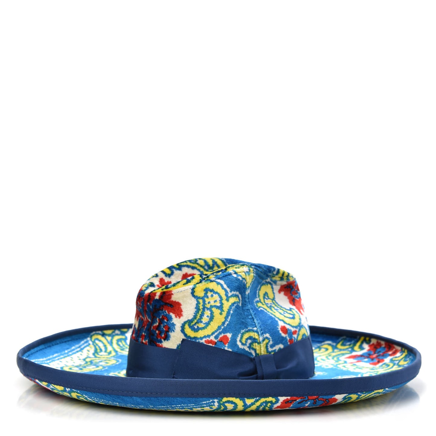 Velvet Brocade Wide Brim Hat M Periwinkle Blue