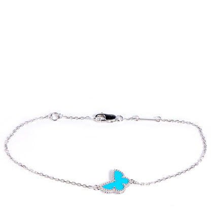 Van Cleef & Arpels 18K White Gold Turquoise Sweet Alhambra Butterfly Bracelet 1 of 6