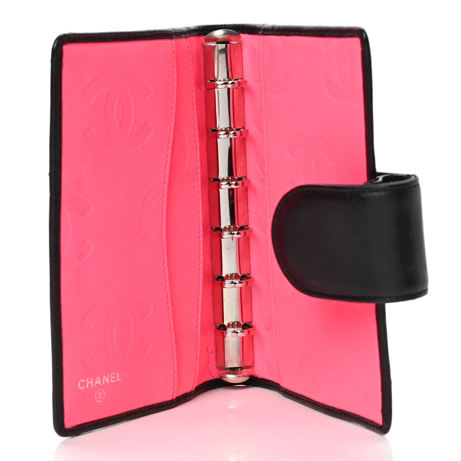 Chanel Calfskin Quilted Small Cambon Agenda Planner Black White 4 of 4