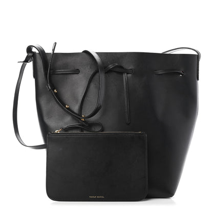 Mansur Gavriel Vegetable Tanned Calfskin Bucket Bag Black Flamma 1 of 4