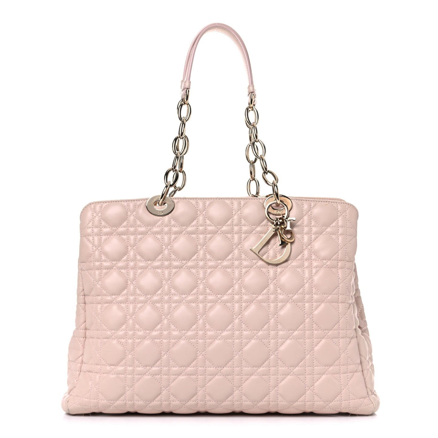 Lambskin Cannage Large Dior Soft Shopping Tote Beige Light Pink