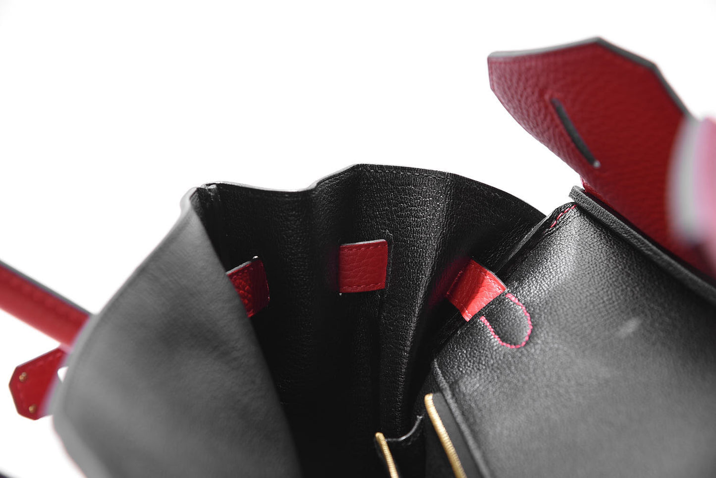 Taurillon Clemence Horseshoe Birkin 35 Rouge Casaque Black