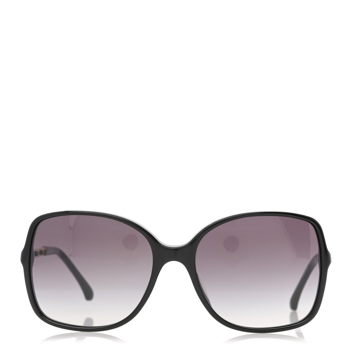 Lambskin Square Chain Sunglasses 5210-Q-A Black