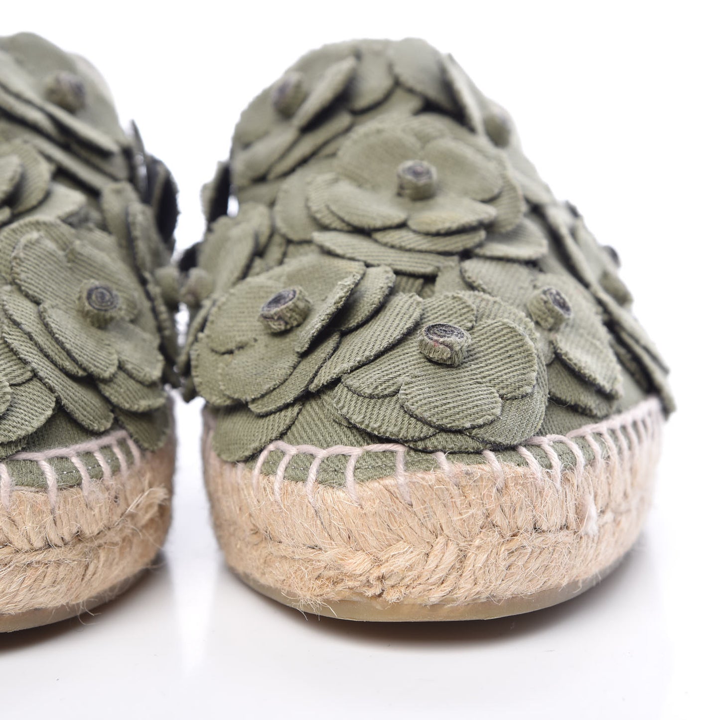 Fabric Camellia CC Espadrilles 39 Khaki