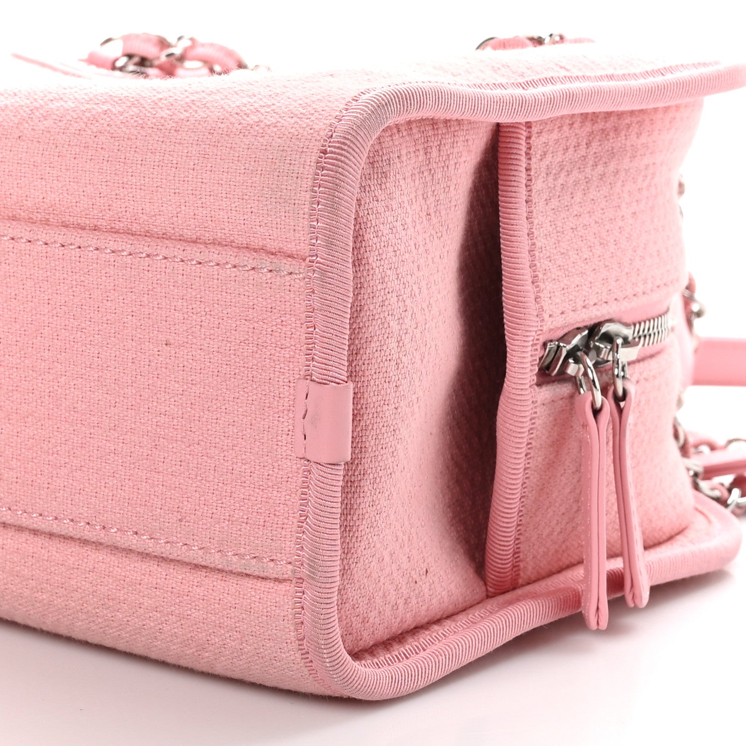 Chanel Canvas Deauville Small Bowling Bag Pink 9 of 10