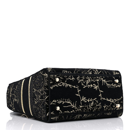 Christian Dior Toile de Jouy Embroidered Medium Lady D-Lite Black 4 of 10