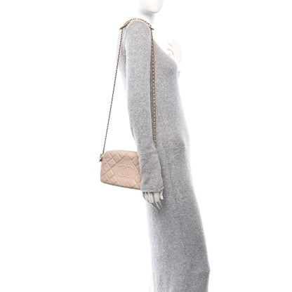 Chanel Lambskin Quilted Small Diamond CC Camera Case Beige 2 of 12