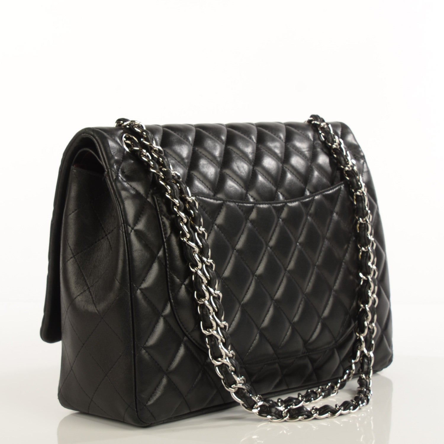 Chanel Lambskin Quilted Maxi Double Flap Black 4 of 8