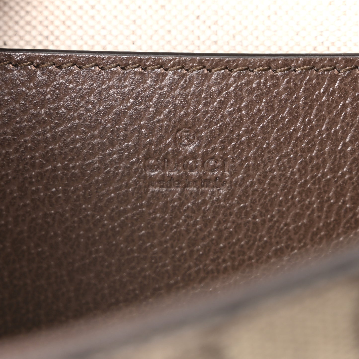 GG Supreme Monogram Textured Dollar Calfskin Web Mini Ophidia Envelope Shoulder Bag Beige Ebony
