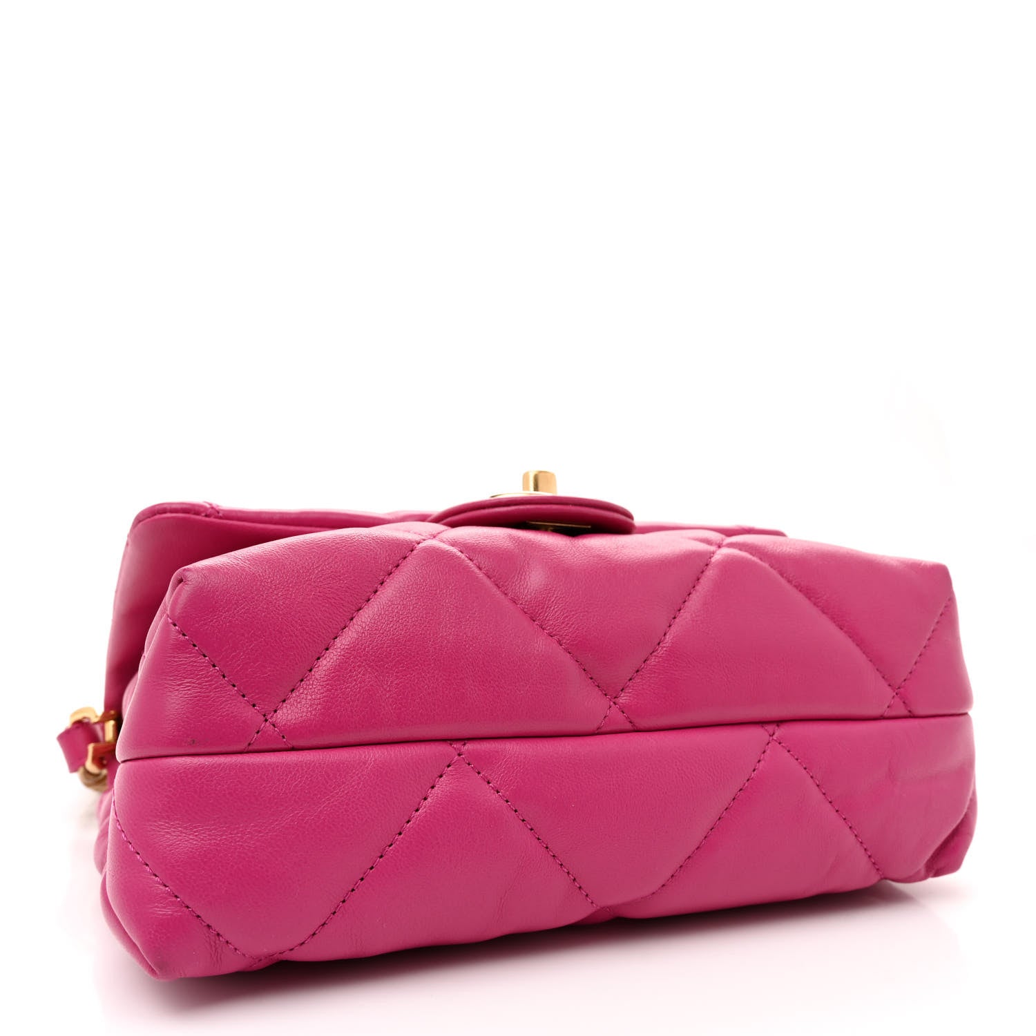 Chanel Lambskin Quilted Small Chain Top Handle Flap Fuchsia 4 of 11