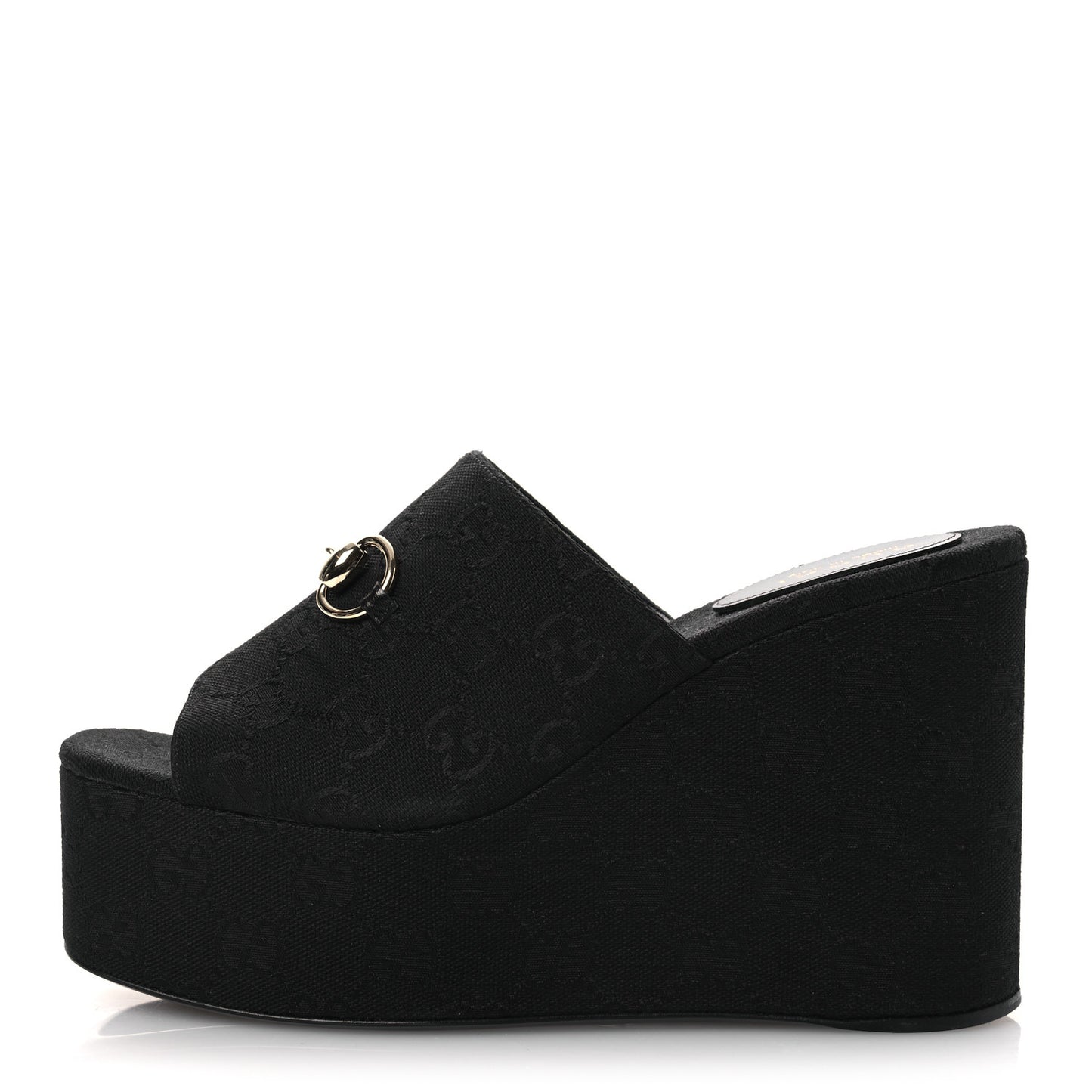 Monogram Wedge Platform Sandals 39.5 Black