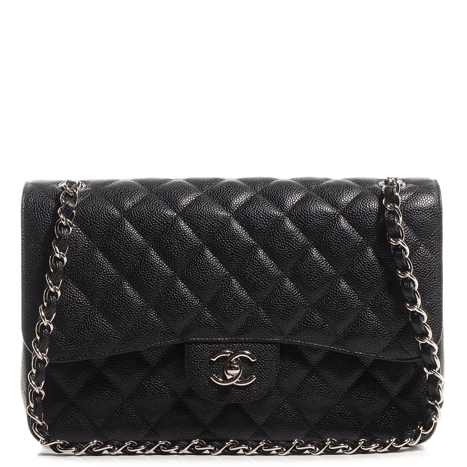 Chanel Caviar Quilted Jumbo Double Flap Black 1 of 9