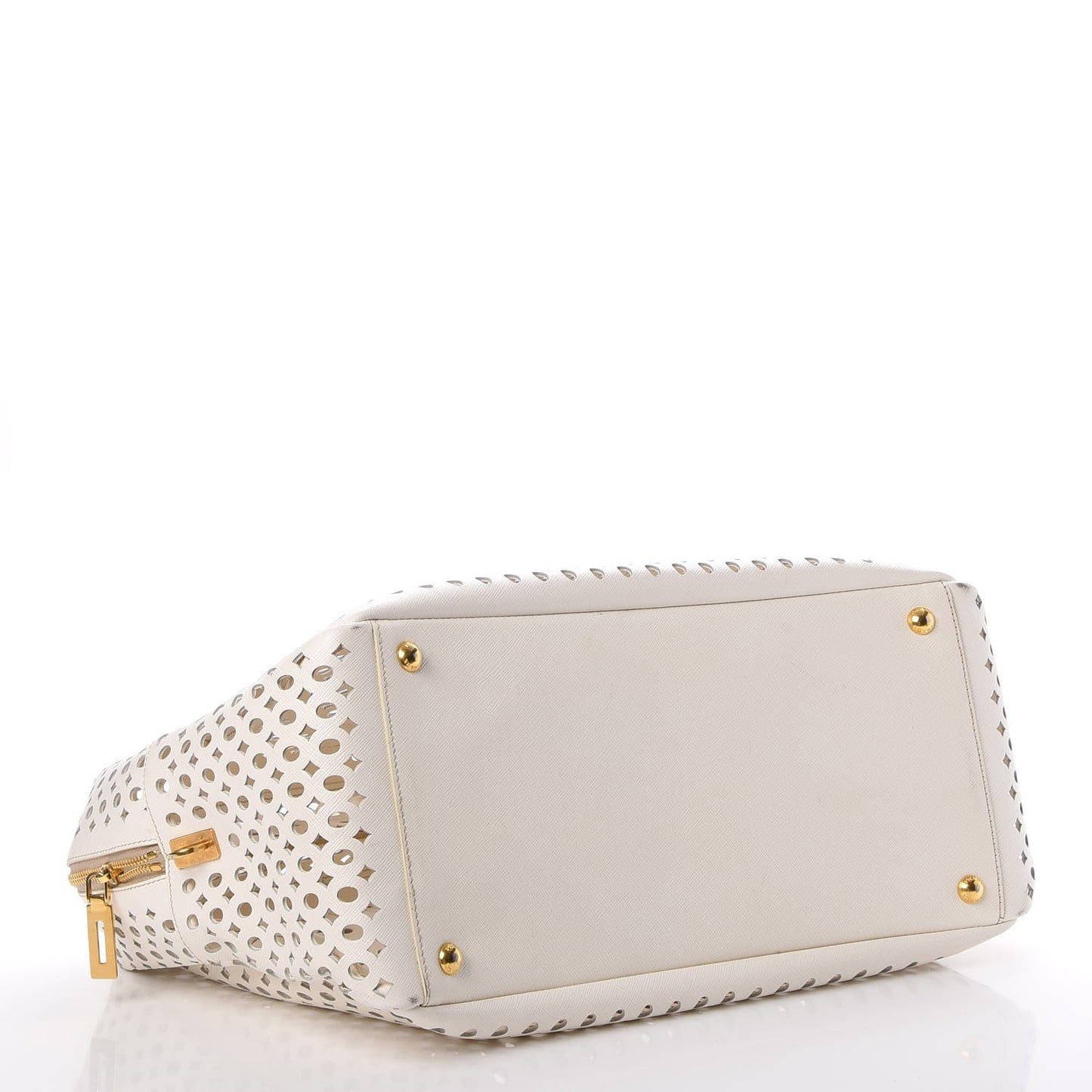 Saffiano Perforated Zip Around Tote Talco