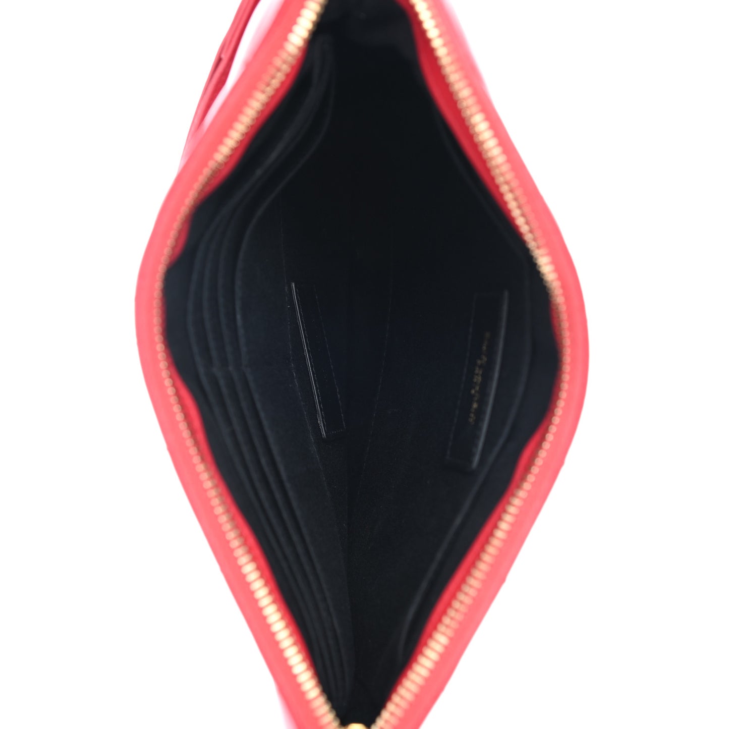 Calfskin Matelasse Chevron Monogram A5 Wristlet Red