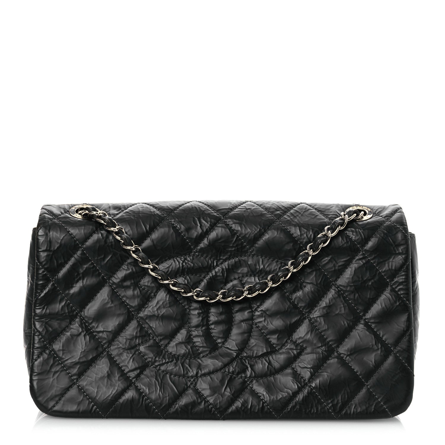 Chanel Glazed Calfskin Quilted CC Single Flap Black 1 of 14