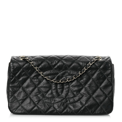 Chanel Glazed Calfskin Quilted CC Single Flap Black 1 of 14