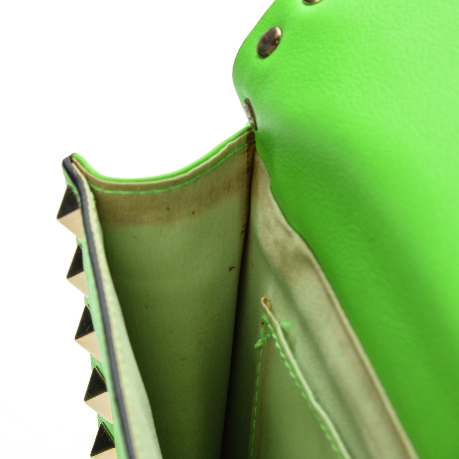 Valentino Garavani Vitello Rockstud Top Handle Crossbody Bag Green Fluo 12 of 15