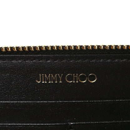 Jimmy Choo Snakeskin Embossed Zip Around Wallet Black White 6 of 8