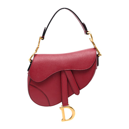 Christian Dior Grained Calfskin Mini Saddle Bag Red 1 of 9