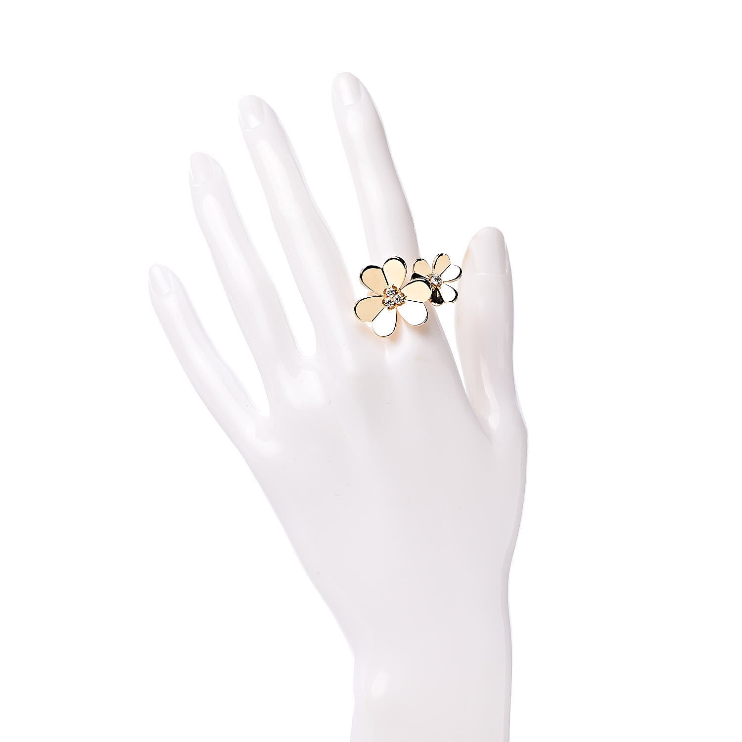 Van Cleef & Arpels 18K Yellow Gold Diamond Frivole Between The Finger Ring 51 5.75 2 of 6