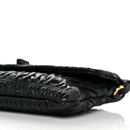 Prada Nappa Gaufre Wristlet Clutch Black 9 of 9