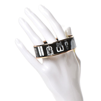 Hermes Enamel Printed Harnais des Presidents Wide Bracelet 65 Positif Negatif 2 of 5