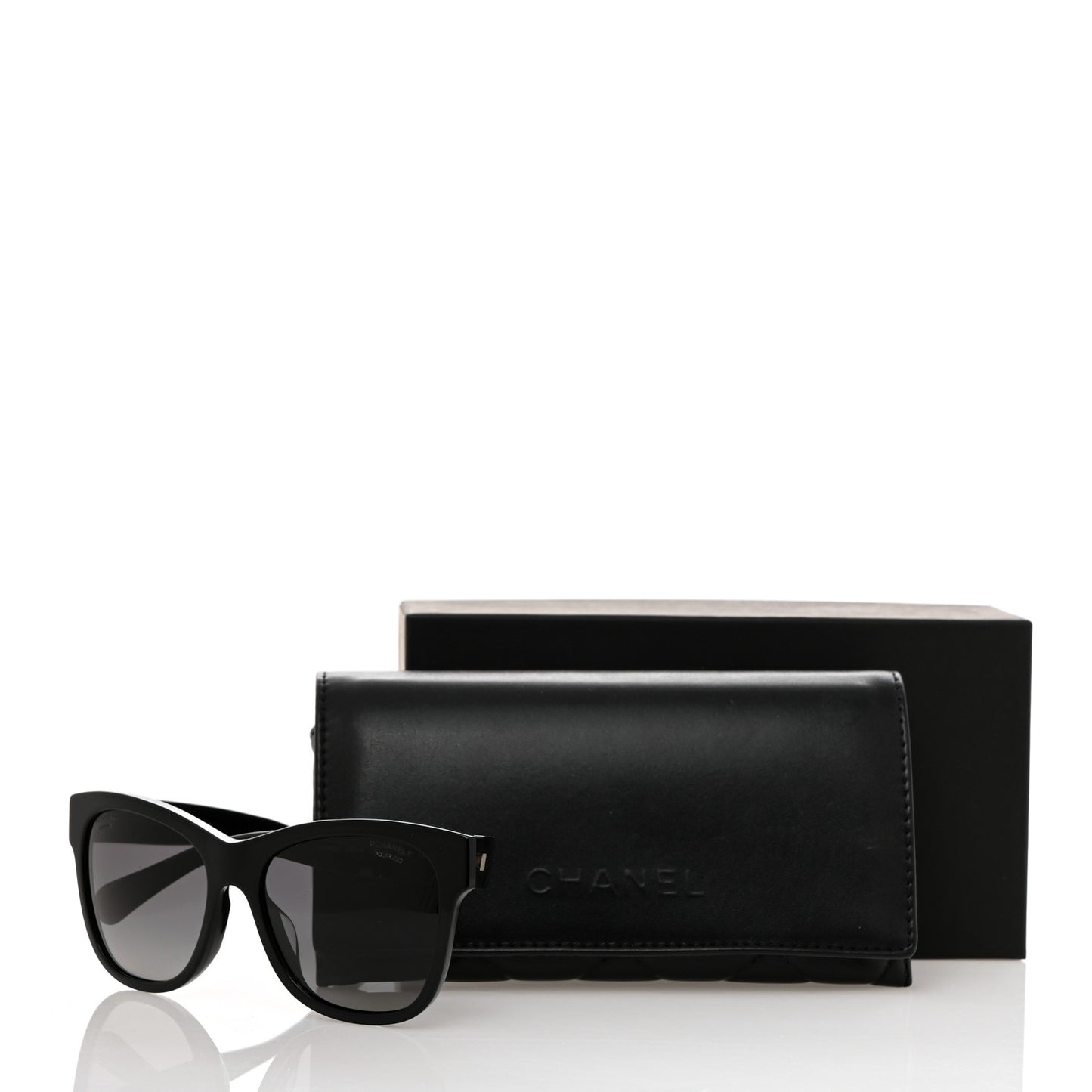 Acetate Polarized Square CC Sunglasses 5380 Black