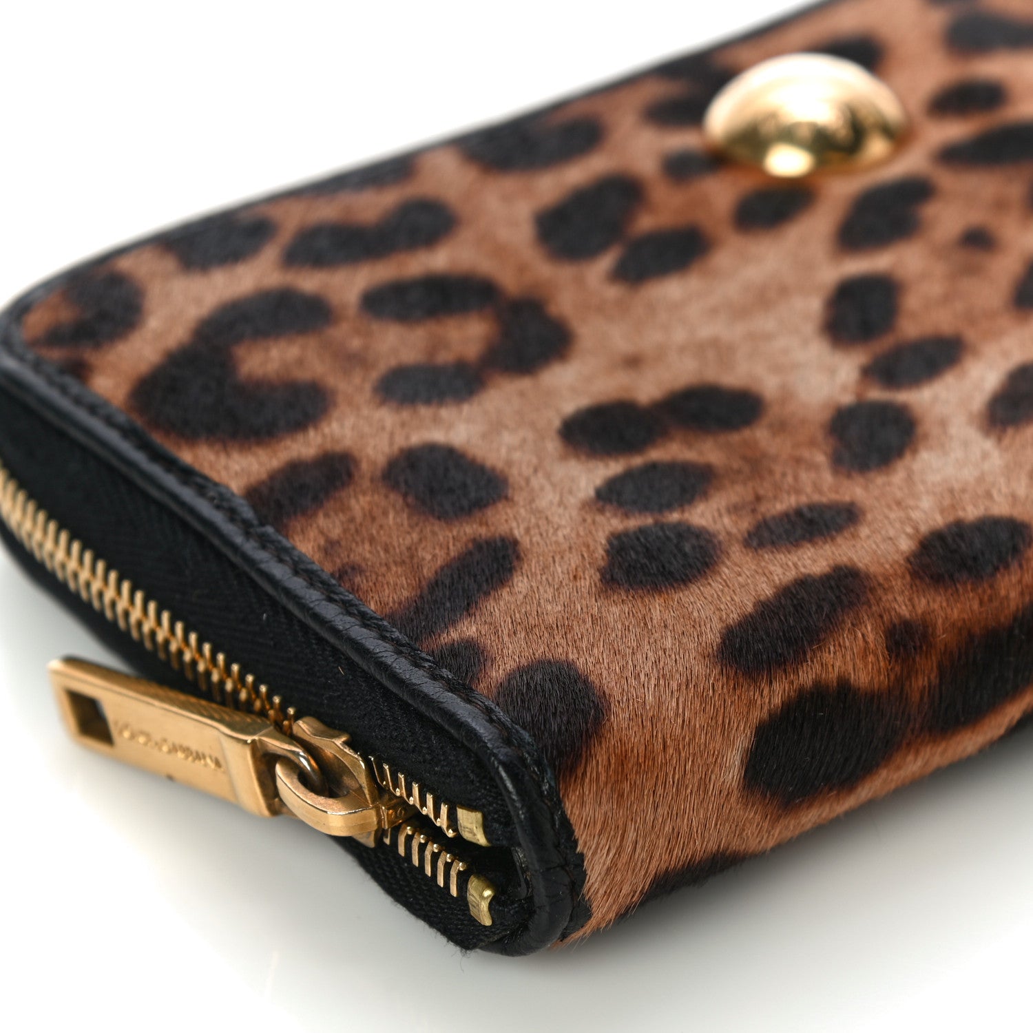 Dolce & Gabbana Pony Hair Leopard Print Zip Around Wallet 7 of 8