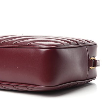 Saint Laurent Calfskin Matelasse Monogram Lou Camera Bag Dark Legion Red 7 of 10