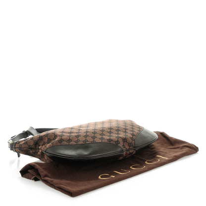 Gucci Denim Monogram Large Half Moon Hobo Dark Brown 4 of 7