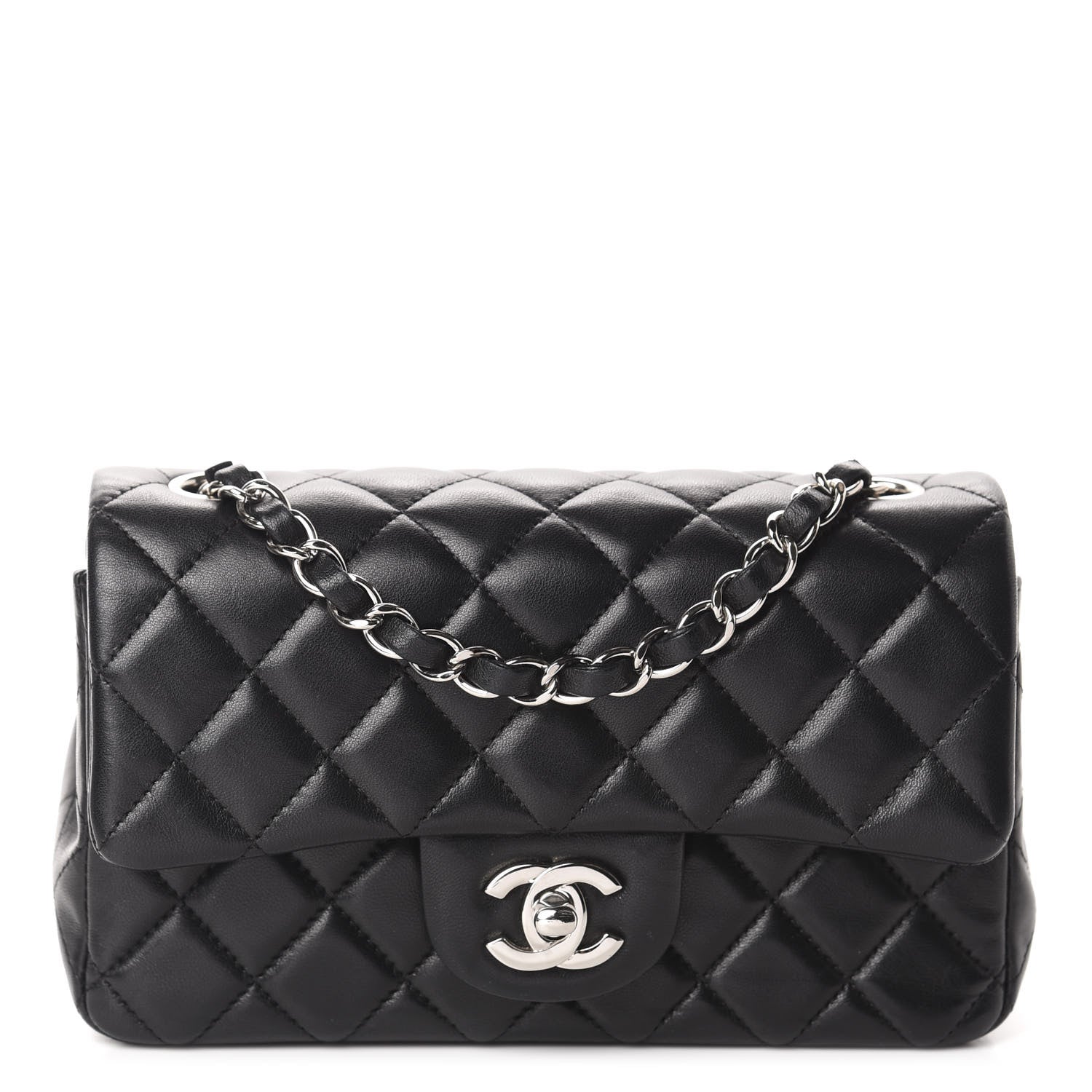 Chanel Lambskin Quilted Mini Rectangular Flap Black 1 of 11