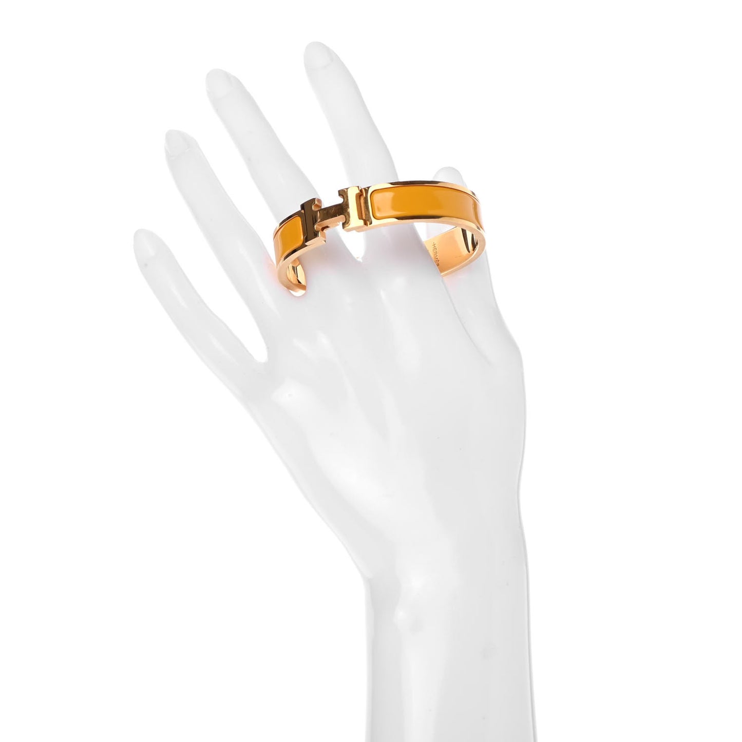 Enamel Narrow Clic Clac H Bracelet PM Jaune Madras