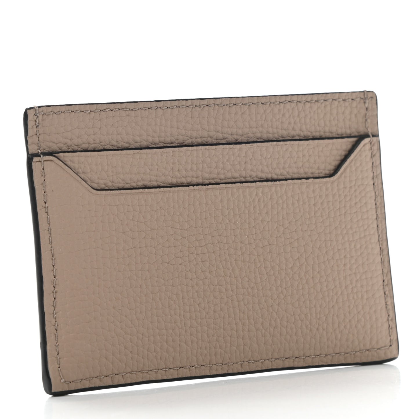 Soft Grained Calfskin Anagram Card Holder Sand